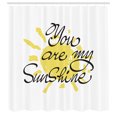thumbnail image 3 of Ambesonne White Shower Curtain, Valentines Sun Romance, 69"Wx84"L, Yellow Charcoal Grey, 3 of 5