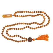 Mogul Tibetan Mala Necklace Healing Reiki Carnelian Pendants With Rudraksha 108 Yoga Necklace
