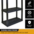 thumbnail image 4 of Hyper Tough Plastic Shelf Garage Shelves 4-Tier 57"H x 14"D x 30"W 2-Pack Black-400 lb Total Capacity, 4 of 7