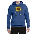 thumbnail image 2 of You Are My Sunshine Skull And Sunflower Inspirational/Christian Unisex Graphic Hoodie Sweatshirt, Vintage Heather Blue, Small, 2 of 3
