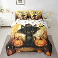 thumbnail image 2 of jejeloiu Kawaii Black Cat Bedding Comforter Set 7-Piece,Halloween Theme King Bedding Sets,Funny Pumpkin Lantern Bed Sheets For Child,Ultra Soft Bedroom Decorative Reversible, 2 of 8