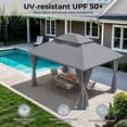 thumbnail image 4 of Vitarpatio 10'x13' Outdoor Patio Gazebo with Double Roof, Mosquito Netting & Privacy Curtains, Outdoor Gazebo Tent Metal Frame Heavy Duty Backyard Canopy Shelter, Gray, 4 of 13
