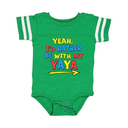 

Inktastic Yeah I d Rather Be with My Yaya in Red Yellow and Blue Gift Baby Boy or Baby Girl Bodysuit