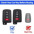thumbnail image 2 of Key Fob Cover Compatible with Fit for Toyota Avalon Camry Corolla RAV4 Sequoia Highlander 4Runner 2011-2019 4 Button Soft TPU Keychain Case Holder Protector,A Black, 2 of 6