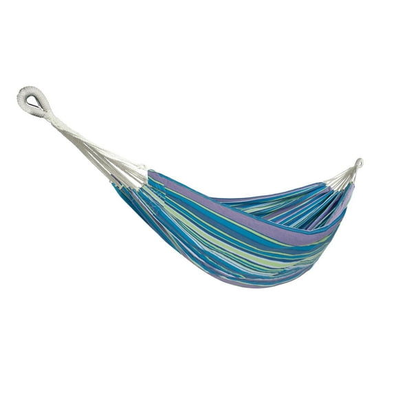 Bliss Hammocks Double Hammock in a Bag w/ Hand-woven Rope loops - Malibu Stripe, 77" L x 60" W