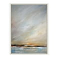 thumbnail image 3 of Kate and Laurel Sylvie Day's End Framed Canvas Wall Art by Mary Sparrow, 18x24 White, Ocean Beach Sunset Landscape Coastal Art for Wall, 3 of 7