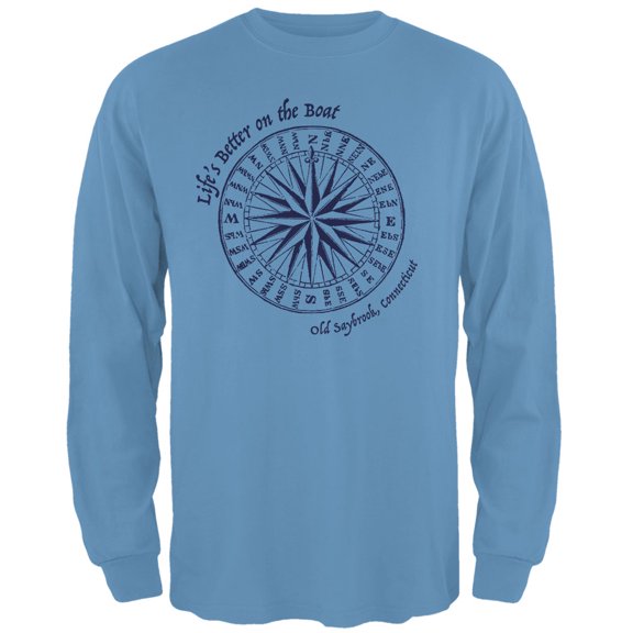 Old Glory Mens Summer Sun Life's Better on the Boat Old Saybrook Long Sleeve Graphic T Shirt