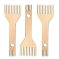 thumbnail image 4 of Peine de tejido de madera | Herramienta ergonómica de peine brillante de doble extremo de haya para macramé, jerséis, bufandas, sombreros, tapices | Acabado de flecos suaves | Incluye 1 pieza, 4 of 9