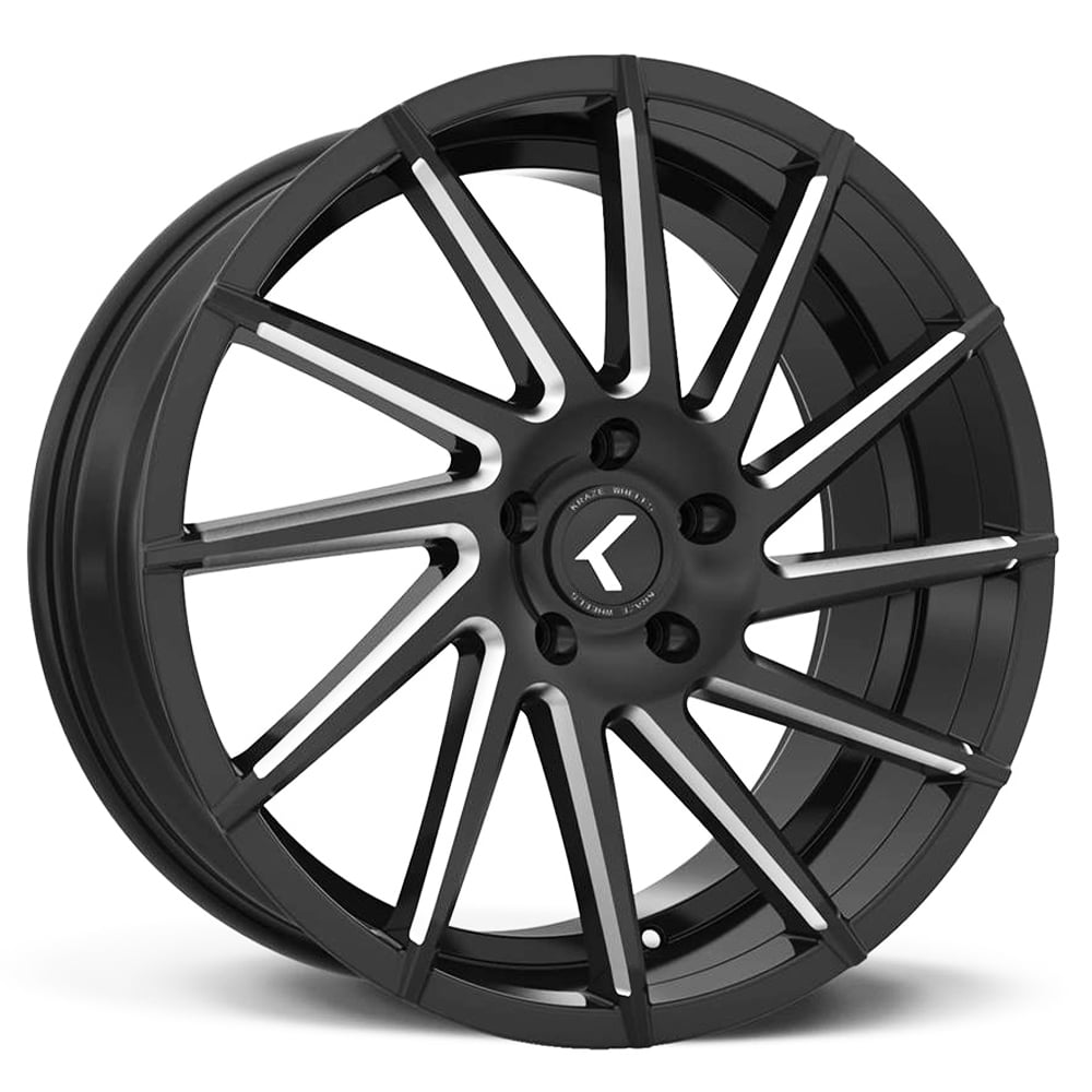 Kraze KR181 Spinner 22x8.5 5x115 +15mm Black/Milled Wheel Rim 22" Inch