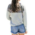 thumbnail image 3 of Women Camouflage Print Colorblock Crew Neck Long Sleeve Pullover Shirt, 3 of 5