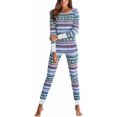 thumbnail image 1 of Asskyus Ensembles de Pyjamas pour Femmes Hauts et Pantalons Supports en Coton, Pantalons à Manches Longues pour Dames Impression de Noël, 1 of 7