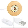 thumbnail image 3 of Uxcell Round Wooden 2.56" White Light Display Base Stand LED Light Wood Color, 3 of 6