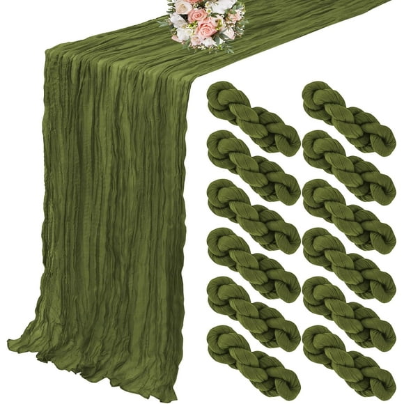 EcoNesxp inch cheesecloth table runner bulk 120 inch cheesecloth table runner bulk bridal shower table decorations x olive green
