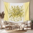 thumbnail image 2 of Eucalyptus Yellow Large Tapestry for Bedroom Wall Hanging Tapestry, Stripes Bottle Flower Cactus Plant Ceiling Backdrop Tapestries Poster Blanket Wall Decor for Teens Room Living Room Dorm 85" x 90", 2 of 8
