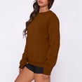 thumbnail image 5 of Lumtrix Womens Oversized Sweatshirt Casual Long Sleeve Crewneck Drop Shoulder Pullover Retro Work Holiday 2026 Fall Winter Tops Brown XL, 5 of 6