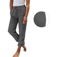 thumbnail image 6 of Linen Pants Women Summer Beach Vacation High Waist Wide Leg Comfy Flowy Trousers with Pockets, 6 of 6