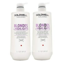 Goldwell Dualsenses Blonde And Highlights Anti-Yellow Shampoo & Conditioner Duo Set