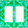 thumbnail image 6 of Metal Light Switch Plate Cover Neon Green Teal Tile Mandala Flower Pattern MDL039, 6 of 13