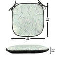thumbnail image 4 of Leaf Chair Seating Cushion, Floral Leaf Patterns with Ornamental Lines Contemporary Graphic Art, Soft Seat Pads for Office with Anti-slip Backing, 16"x16", Pale Green Navy Blue, by Ambesonne, 4 of 7
