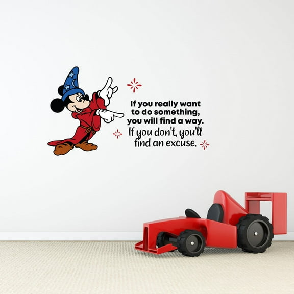 Find An Excuse Quote Cartoon Quotes Decors Wall Sticker Art Design Decal for Girls Boys Kids Room Bedroom Nursery Kindergarten Home Decor Stickers Wall Art Vinyl Decoration (12x20 inch)