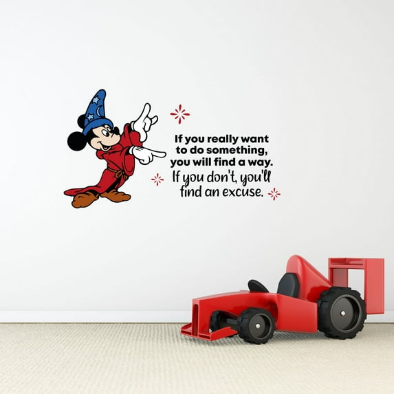 Find An Excuse Quote Cartoon Quotes Decors Wall Sticker Art Design Decal for Girls Boys Kids Room Bedroom Nursery Kindergarten Home Decor Stickers Wall Art Vinyl Decoration (15x30 inch)