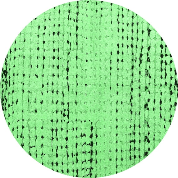 Ahgly Company Indoor Round Solid Emerald Green Modern Area Rugs, 6' Round