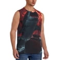 thumbnail image 2 of Fotbe Red Moon Shark Sailboat Men's Camiseta sin Mangas Estampada para Hombres, Playera Casual para Gimnasio, Entrenamiento, Playa-3X-Large, 2 of 7