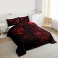 thumbnail image 3 of Castle Fairy Boys Girls Floral Red Rose 3 Pieces Queen Comforter Set,Romantic Valentine's Day Ultra Soft Bedding Sets,Exotic Style Bedding Comforter Set Breathable,Luxury Bedroom Decor,Reversible, 3 of 8