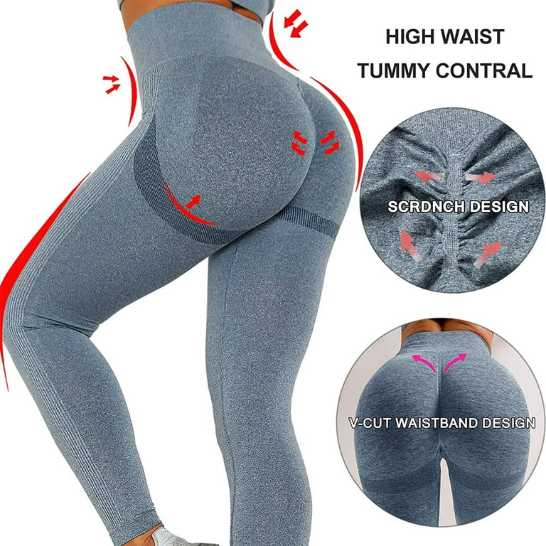 Ilfioreemio Women Scrunch Butt Lifting Seamless Leggings Booty High Waisted  Push Up Fitness Workout Yoga Pants 