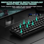 Aula MINI60 HE Gaming Keyboard 60%,Hall Effect Rapid Trigger Keyboard,8000Hz Polling,Tri-Mode(BT5.0/2.4GHz/USB-C),Hot Swappable Compact Mechanical Keyboard for Gamer(Black)
