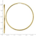thumbnail image 2 of 10k Solid Yellow Gold Sparkle-Cut Square Tube Endless Hoop Earrings 59x59mm Wide 1.35mm Thick Hoop Earring for Women, 2 of 2
