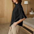 thumbnail image 7 of WCJM Women's Short Sleeve T-shirt Women Loose Fit Crewneck Blouse Ruffled Short Sleeve Pullover Cotton Linen Casual Top, 7 of 7
