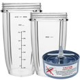 thumbnail image 1 of Pièces de Rechange pour Blender 600W/900W Pro, Tasses 32oz & 24oz avec Lame Extracteur de Rechange, 1 of 5