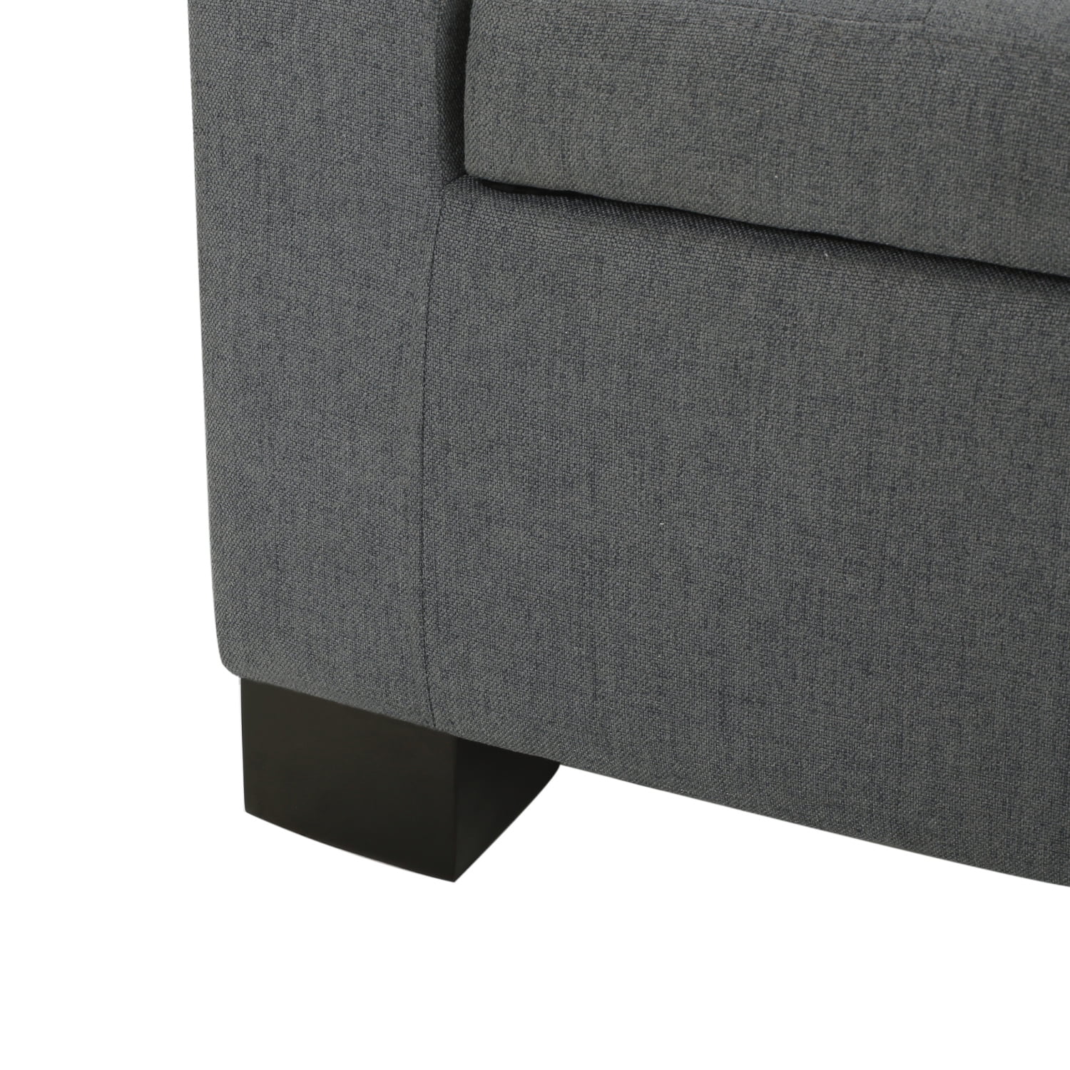 Lisonu Guernsey Storage Ottoman Bench with Hidden Storage, Grey Upholstered Polyester, Coffee Table & Accent Seat for Living Room, Entryway or Bedroom — 50.25L x 20W x 16.75H