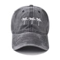 thumbnail image 6 of Vintage Washed Palm Tree Embroidered Baseball Cap ZDNIXIAN ,Adjustable Unisex Curved Brim Distressed Cotton Dad Hat, Casual Beach Vacation Sun Hat, One Size, 6 of 9