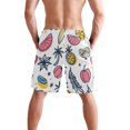 thumbnail image 3 of Dailycode Men's Quick Dry Swim Trunks Beach Shorts Casual Summer Board Shorts with Pockets, Leaf Tree Sunglasses Fruits, 3 of 8
