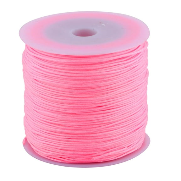 Nylon DIY Craft Braided Chinese Knot Bracelet Cord String Rope Pink 110 Yards