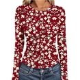 thumbnail image 6 of PFRNLF Women's Ribbed Shirts,Crewneck Long Sleeve Tops Slim Fitted Undershirts Casual Basic Layering Tees, 6 of 6