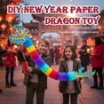 thumbnail image 2 of Chinese New Year Paper Dragon Decorations, DIY Handheld Chinese Paper Dragon Garland Art Crafts Handmade Puppet Kits for Spring Festival Party Craft Set New Year Decorations Supplies, 2 of 8