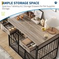 thumbnail image 3 of Dog Crate Furniture, 44 Inch Wooden Dog Cage with Open Compartment & Double Doors, Drawers for Small Medium Large Breeds, Vintage, 3 of 7
