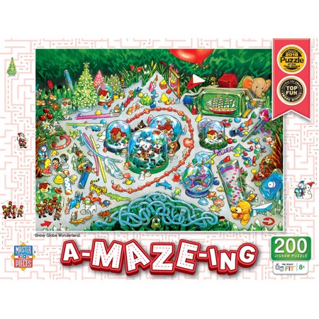 UPC: 0705988122569 | MasterPieces A-Maze-Ing 200 Piece Puzzle – Snow Globe Wonderland – 14 x19