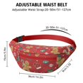 thumbnail image 3 of Fanny Pack Red Christmas Gingerbread Man Pattern Waist Pack Bag,Running Cross Bag,Waterproof Large Fanny Packs for Women Men for Travel Running Hiking Cycling, 3 of 6