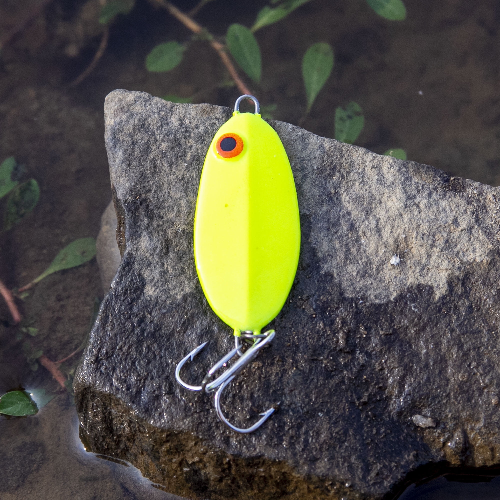 Bomber Slab Fishing Spoons 1 3/4" Fluorescent Yellow 7/8 oz.