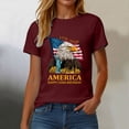 thumbnail image 6 of enyan Fourth Of July Outfit Women 250 Years America Anniversary Shirt Wos 250th Independence Day Freedom Shirt USA Flag Star and Stripes Tee,Wine,L, 6 of 7