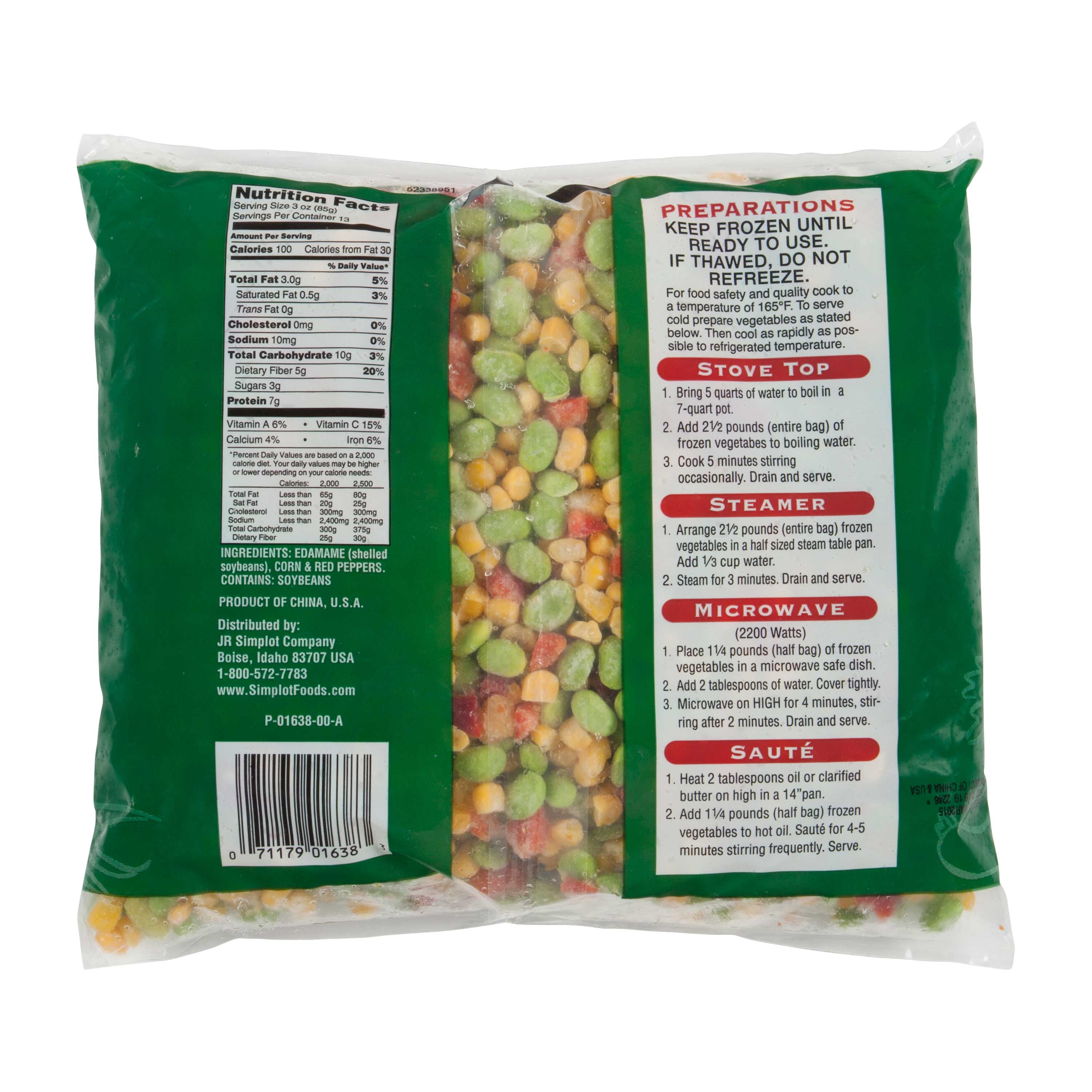 Culinary Select Edamame Succotash - 2.5 lb. package, 6 packages per case