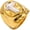 Gold, variant on Temperament Women's Stainless Steel Jewelry Imitation Pearl Cross Oval Face Retro Wedding Rings