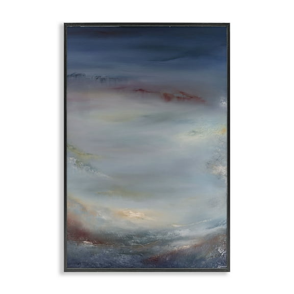 Stupell Industries Coral Underwater Impression Abstract Painting Black Framed Art Print Wall Art, 12 x 18