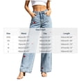 thumbnail image 3 of Zormilly Wide Leg Jeans for Women Elastic High Waisted Stretchy Fashion Jeans with Pockets Printed Straight Leg Jeans, 2XS-L, 3 of 7