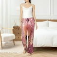 thumbnail image 5 of Bingfone Pajamas for Women,Makeup Brush on Pink Glitter Pajama Pants with Pockets-Small, 5 of 7