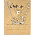 thumbnail image 1 of Flmtop 3Pcs Constellation Necklaces Letters Symbol Women Shiny Rhinestone Paper Card Necklaces for Party, 1 of 10